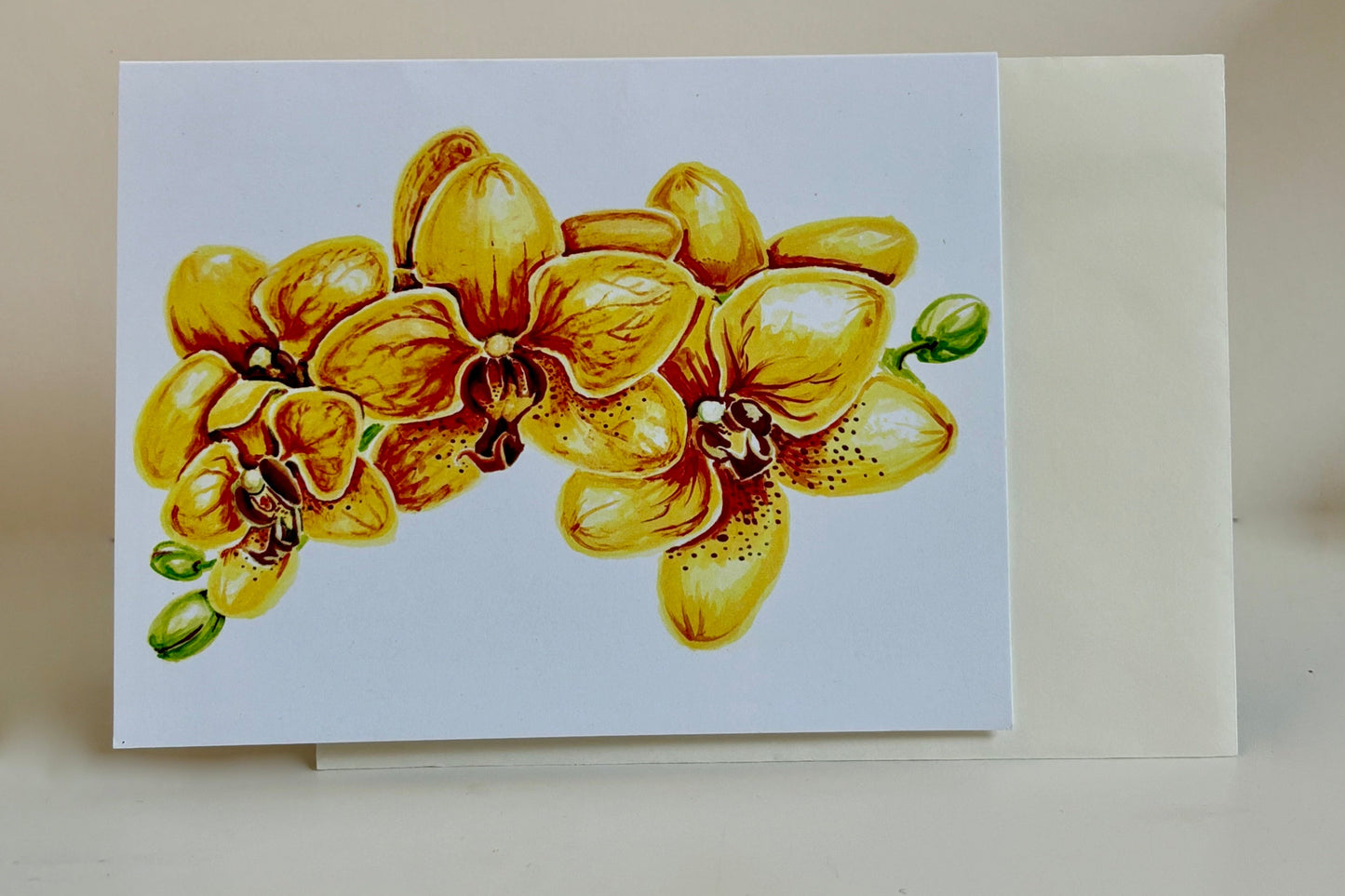 Yellow orchids - Blank Greeting Cards