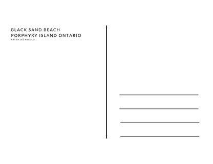 Porphyry Island Black Sand Beach Postcard